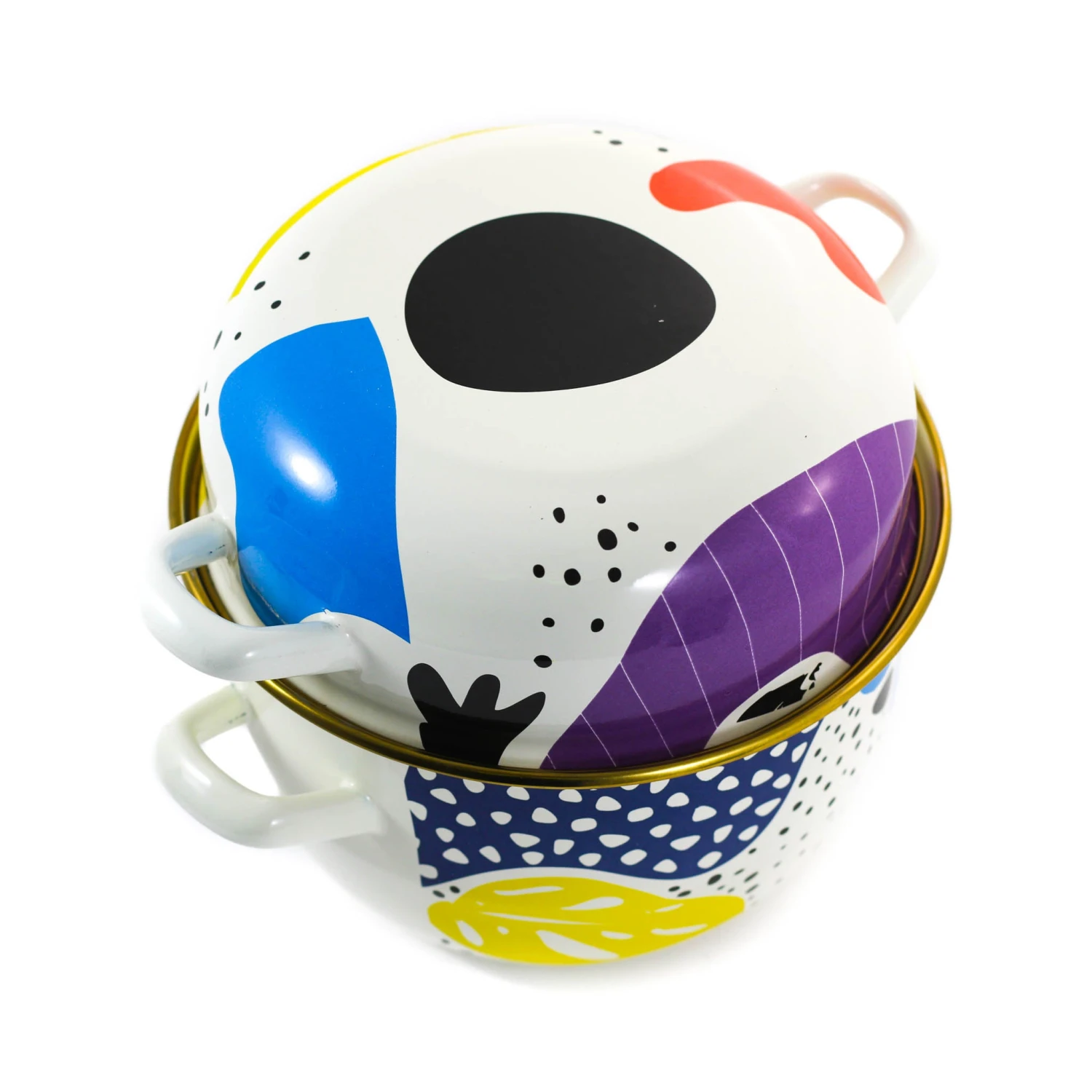 Kapka Cookware Abstract Enamel Mussel Pot 5 Kapka Cookware Abstract Enamel Mussel Pot