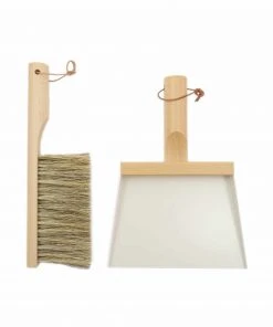 Andree Jardin Natural Fibre & Beech Hand Brush & Dustpan - White