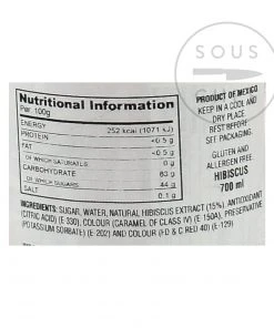 El Yucateco Concentrated Hibiscus Syrup 700ml Ingredients