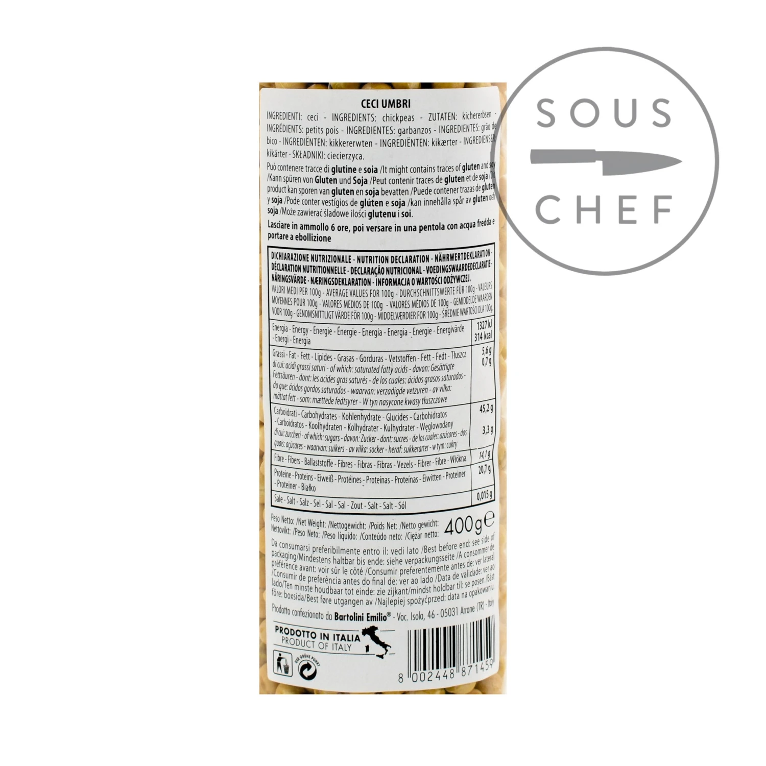 Casale Le Marmore Umbrian Chickpeas 400g Ingredients 4 Casale Le Marmore Umbrian Chickpeas 400g Ingredients