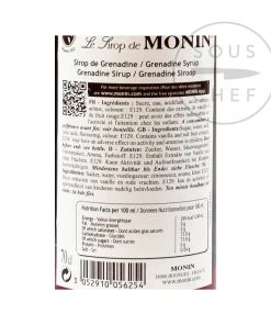 Ingredients Monin Grenadine Syrup 70cl