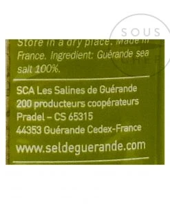 Le Guerandais Coarse Grey Sea Salt 1kg Ingredients