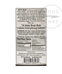 Bad Byron's Butt Rub Ingredients