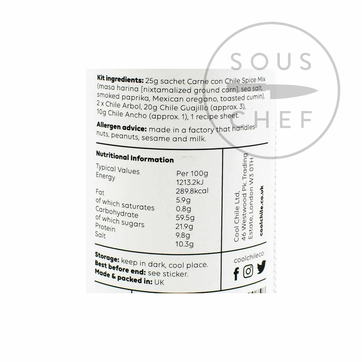 Cool Chile Co Chile Con Carne Kit 55g Ingredients 4 Cool Chile Co Chile Con Carne Kit 55g Ingredients