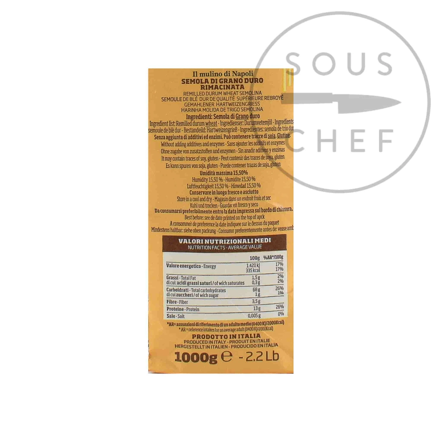 Caputo Semolina Rimacinata Flour 1kg Ingredients 4 Caputo Semolina Rimacinata Flour 1kg Ingredients