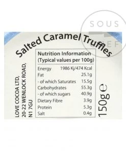 Love Cocoa Salted Caramel Truffles Luxury Gift Box 150g Ingredients