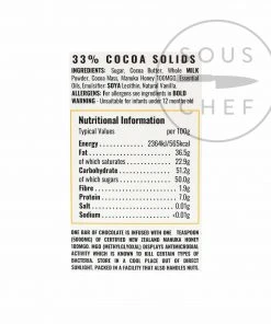 Ingredients Wizards Enchanted Forest Manuka Honey Chocolate 55g