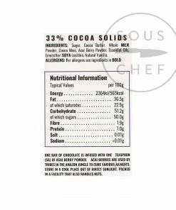 Wizards Enchanted Forest Acai Berry Chocolate 55g Ingredients