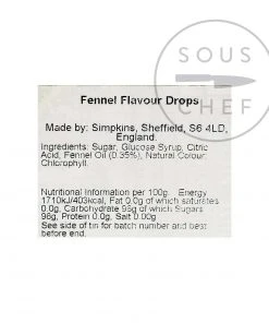Simpkins Botanical Collection Ingredients Botanical Tin Fennel Drops 150g