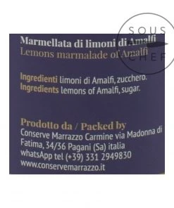 Casa Marrazzo Amalfi Lemon Jam 200g Ingredients