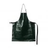 Dutchdeluxes Leather BBQ Apron In Metallic Green Cookware