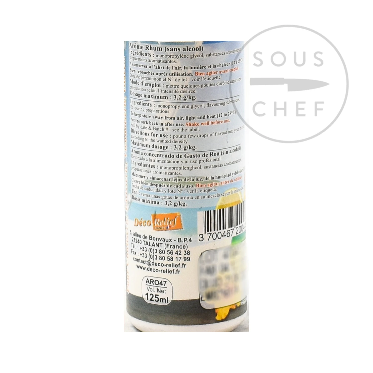 Deco Relief Ingredients Concentrated Rum Flavour 125ml 5 Deco Relief Ingredients Concentrated Rum Flavour 125ml