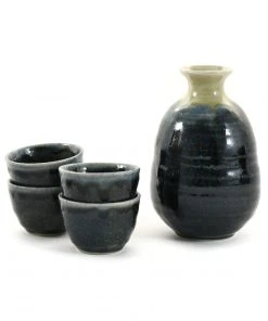 Kiji Stoneware & Ceramics Blue Glaze Sake Set Tableware