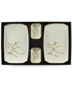 Kiji Stoneware & Ceramics Sakura Blossom Sushi Serving Set Tableware