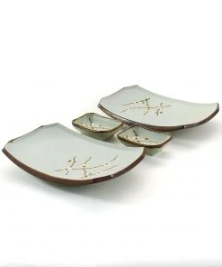 Kiji Stoneware & Ceramics Sakura Blossom Sushi Serving Set Tableware