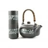 Kiji Stoneware & Ceramics Black Floral Tea Set 500ml Tableware