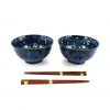 Kiji Stoneware & Ceramics Blue Sakura Udon Bowl Set Tableware