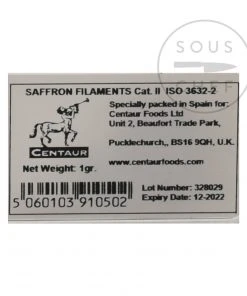 Venus Spanish Saffron 1g Ingredients