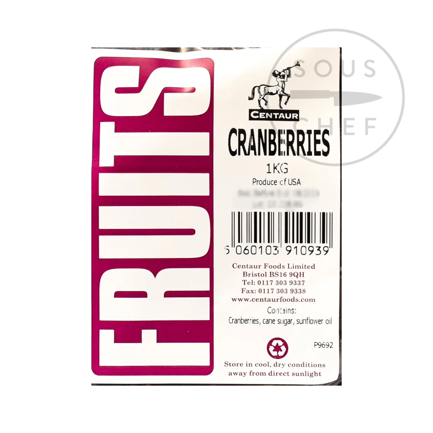 Centaur Ingredients Dried Cranberries 1kg 5 Centaur Ingredients Dried Cranberries 1kg