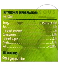 Legumes Oublies Verjus Du Perigord 500ml Ingredients