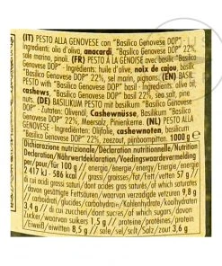 La Favorita Pesto With Genovese Basil DOP Ingredients