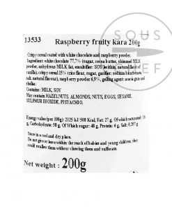 Francois Doucet White Choc Raspberry Crunch 200g Ingredients