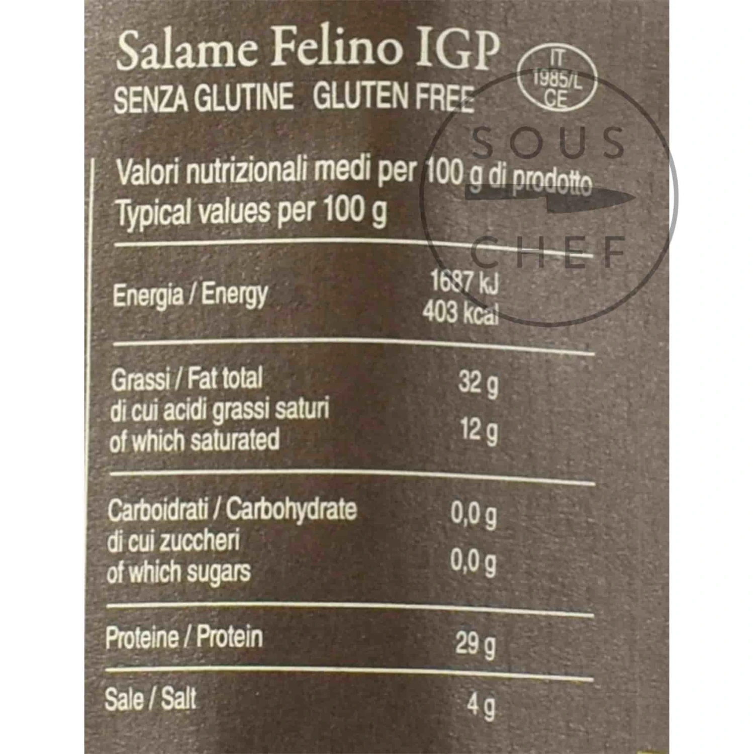 La Fattoria Di Parma Salami Felino IGP Riserva 290g Ingredients 5 La Fattoria Di Parma Salami Felino IGP Riserva 290g Ingredients