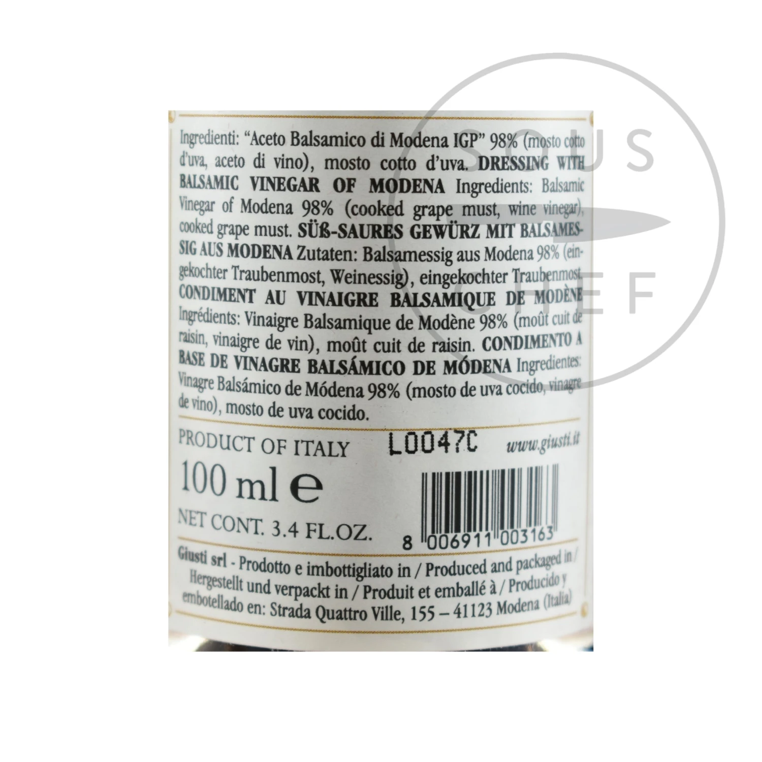 Ingredients Giuseppe Giusti Balsamic Vinegar Historical Collection In Wooden Casket 6 Ingredients Giuseppe Giusti Balsamic Vinegar Historical Collection In Wooden Casket