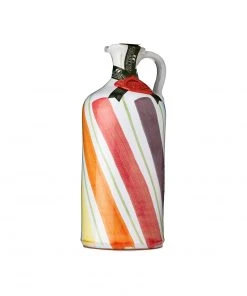 Galantino Ingredients Puglian Extra Virgin Olive Oil In Rainbow Striped Ceramic Bottle 500ml
