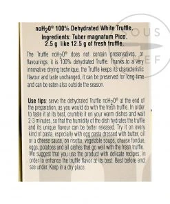 Tartuflanghe Freeze-Dried Alba White Truffle 2.5g Ingredients