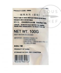Chinese Ingredients Black Fungus - Cloud Ear 100g Ingredients