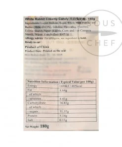 White Rabbit Candy 180g Ingredients