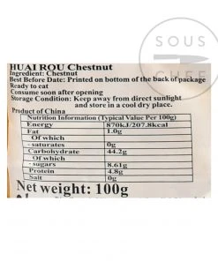 HR Cooked Chestnuts 100g Ingredients