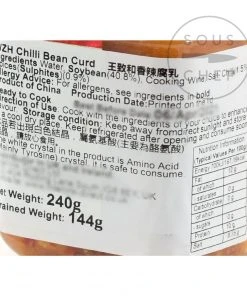 WZH Fermented Bean Curd With Chilli 240g