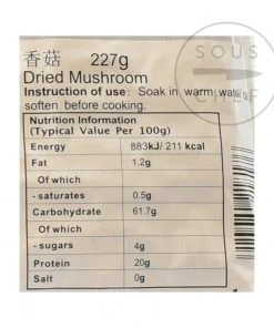 LF Dried Shiitake Mushroom 227g Ingredients
