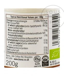 Biona Organic Virgin Coconut Oil 200ml