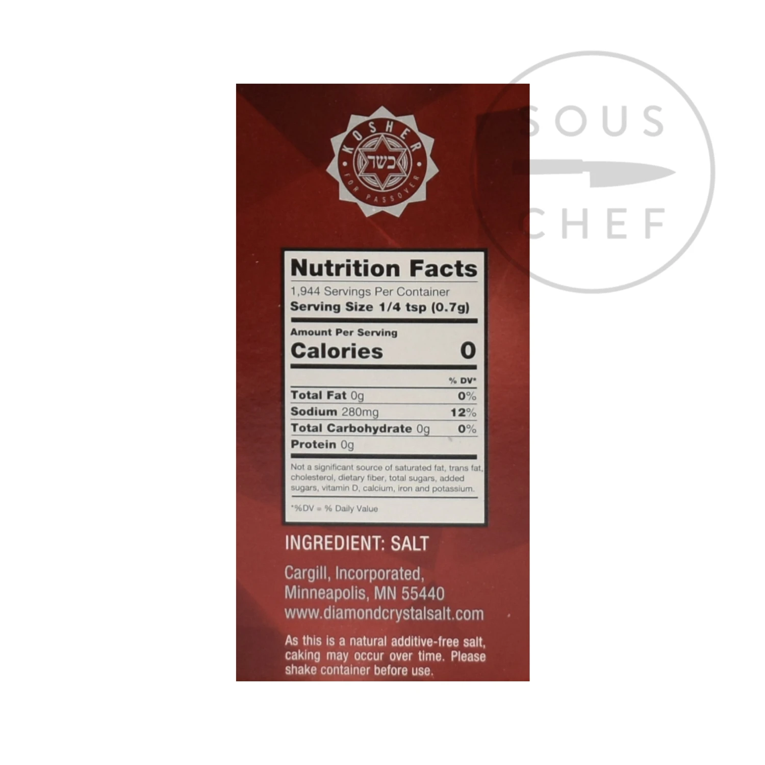 Diamond Crystal Kosher Salt 1.3kg Ingredients 6 Diamond Crystal Kosher Salt 1.3kg Ingredients