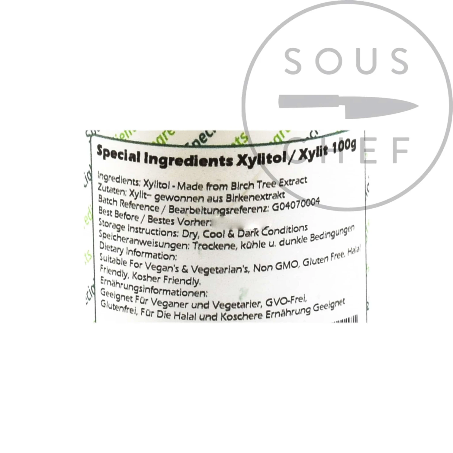 Special Ingredients Ingredients Xylitol 100g 4 Special Ingredients Ingredients Xylitol 100g