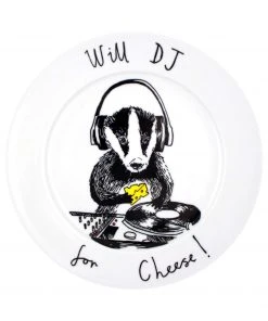 Jimbob Art Tableware Will DJ For Cheese! Side Plate 20cm