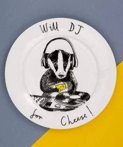Jimbob Art Tableware Will DJ For Cheese! Side Plate 20cm