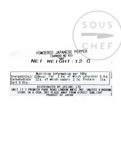 S&B Ingredients Ground Japanese Sansho Pepper 12g