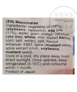 Ingredients Japanese Kenko Mayonnaise 500g