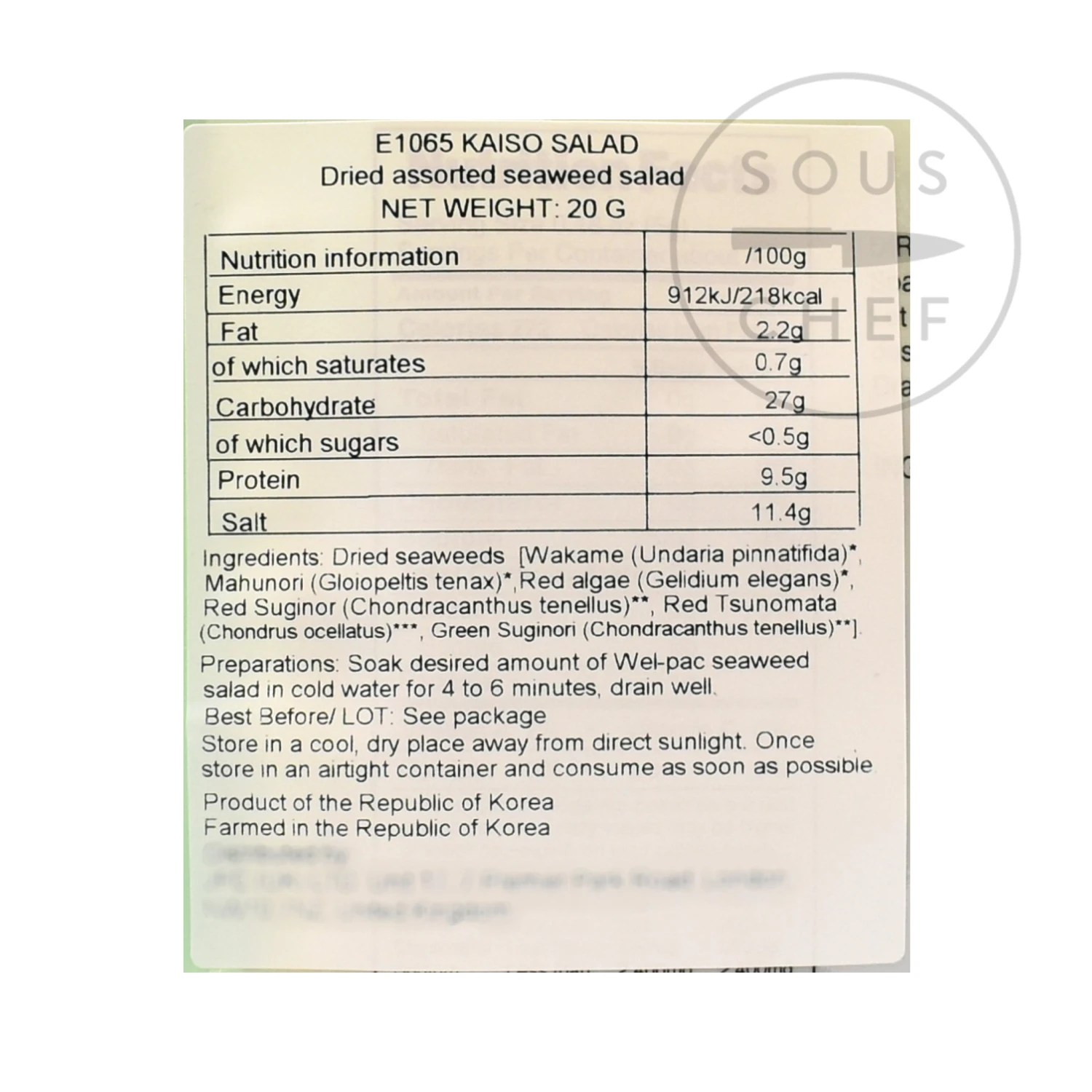 Welpac Seaweed Salad - Japanese Kaiso Salad 20g 5 Welpac Seaweed Salad - Japanese Kaiso Salad 20g