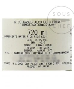 Hakkaisan Junmai Ginjo Sake 720ml Ingredients