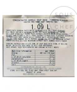 Aioi Tonkotsu Flavour Ramen Soup Base 1.1 Litre Ingredients
