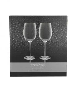 BarCraft Tableware Ribbed Wine Glasses 450ml Set Of 2