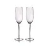 BarCraft Ribbed Champagne Flutes 220ml Set Of 2