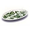 Kapka Splatter Madness Enamel Oval Serving Plate Green 31cm