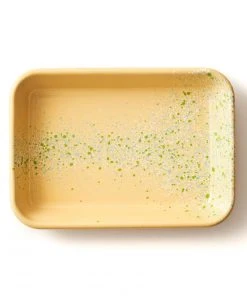 Kapka Splatter Fest Enamel Roasting And Serving Dish Yellow Cookware