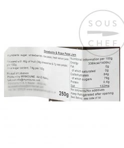 Mymoune Strawberry & Rose Petal Jam 250g Ingredients